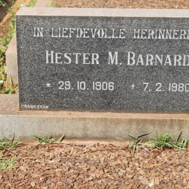 BARNARD Hester M. 1906-1980