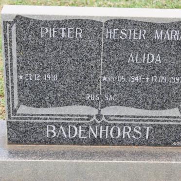 BADENHORST Pieter 1938- &amp; Hester Maria Alida 1941-1997