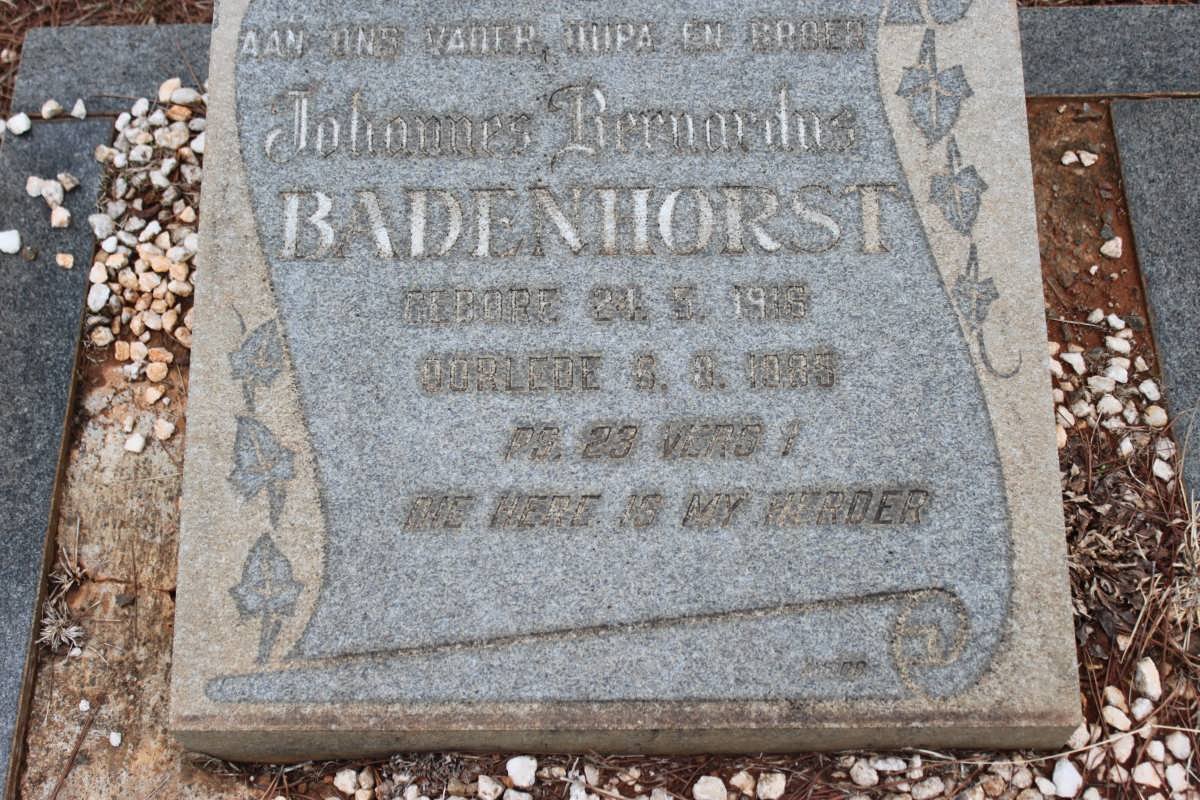 BADENHORST Johannes Bernardus 1915-1985