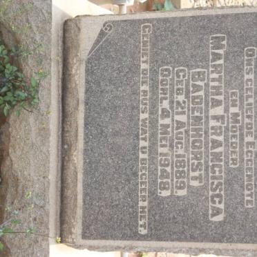 BADENHORST Martha Francisca 1889-1948