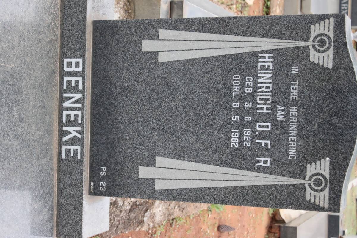 BENEKE Heinrich D.F.R. 1922-1982