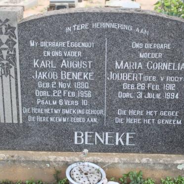 BENEKE Karl August Jakob 1880-1956 &amp; Maria Cornelia Joubert VAN ROOYEN 1912-1994