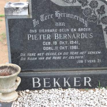 BEKKER Pieter Bernardus 1941-1961