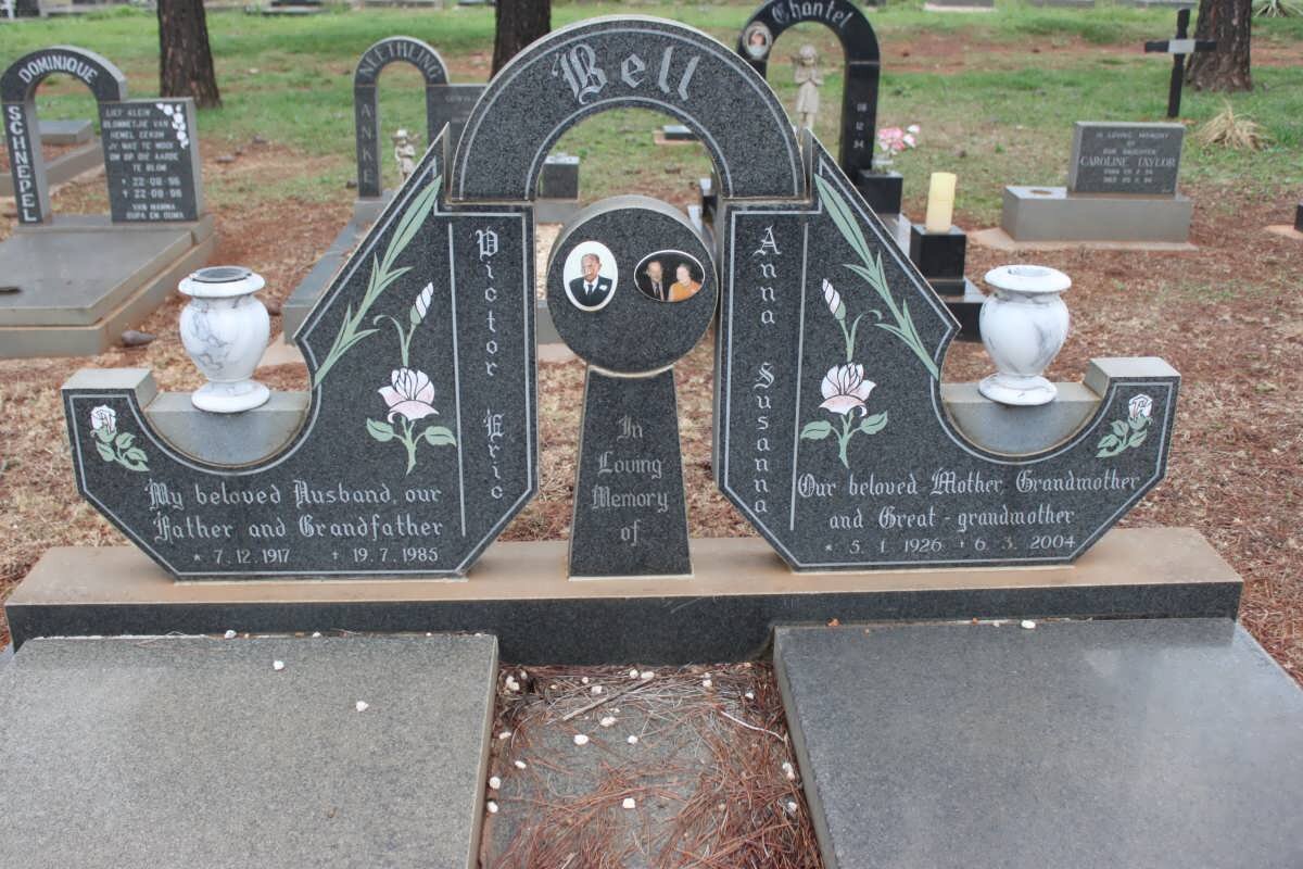 BELL Victor Eric 1917-1985 &amp; Anna Susanna 1926-2004