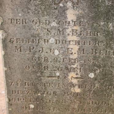 BEHR A.S.M. 1871-1891