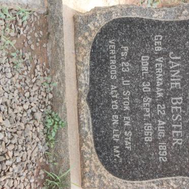 BESTER Janie nee VERMAAK 1892-1968