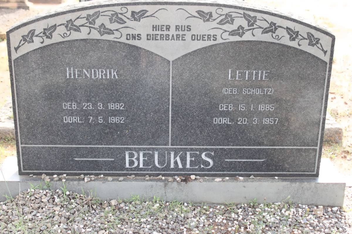 BEUKES Hendrik 1882-1962 &amp; Lettie SCHOLTZ 1885-1957