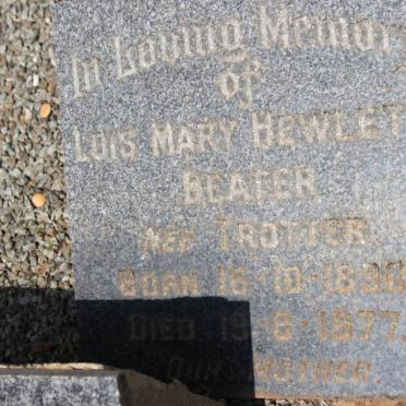 BEATER Lois Mary Hewlett nee TROTTER 1890-1977