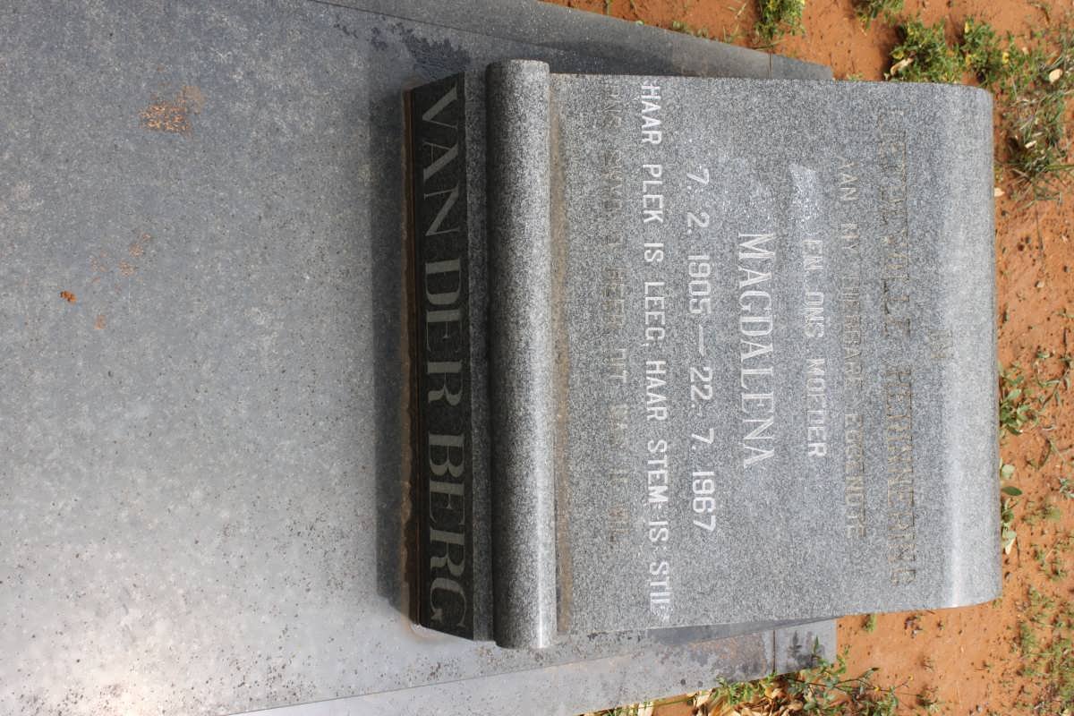 BERG Magdalena, van der 1905-1967