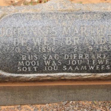 BRANDT Johannes Marthinus de Wet 1896-1973