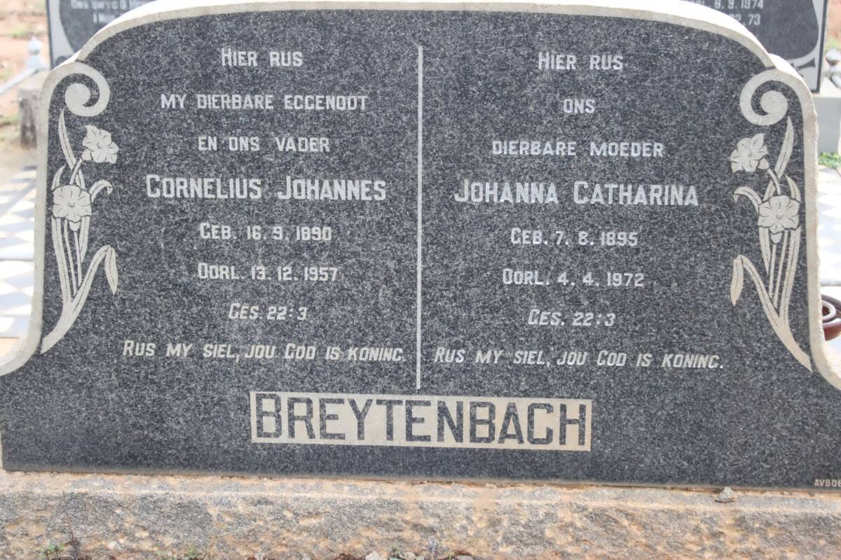 BREYTENBACH Cornelius Johannes 1890-1957 &amp; Johanna Catharina 1895-1972