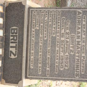 BRITZ Adriaan Marthinus 1902-1950