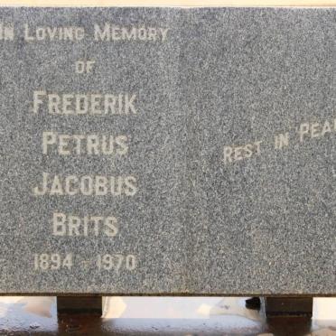 BRITS Frederik Petrus Jacobus 1894-1970 &amp; Margaret Jean 1895-1966