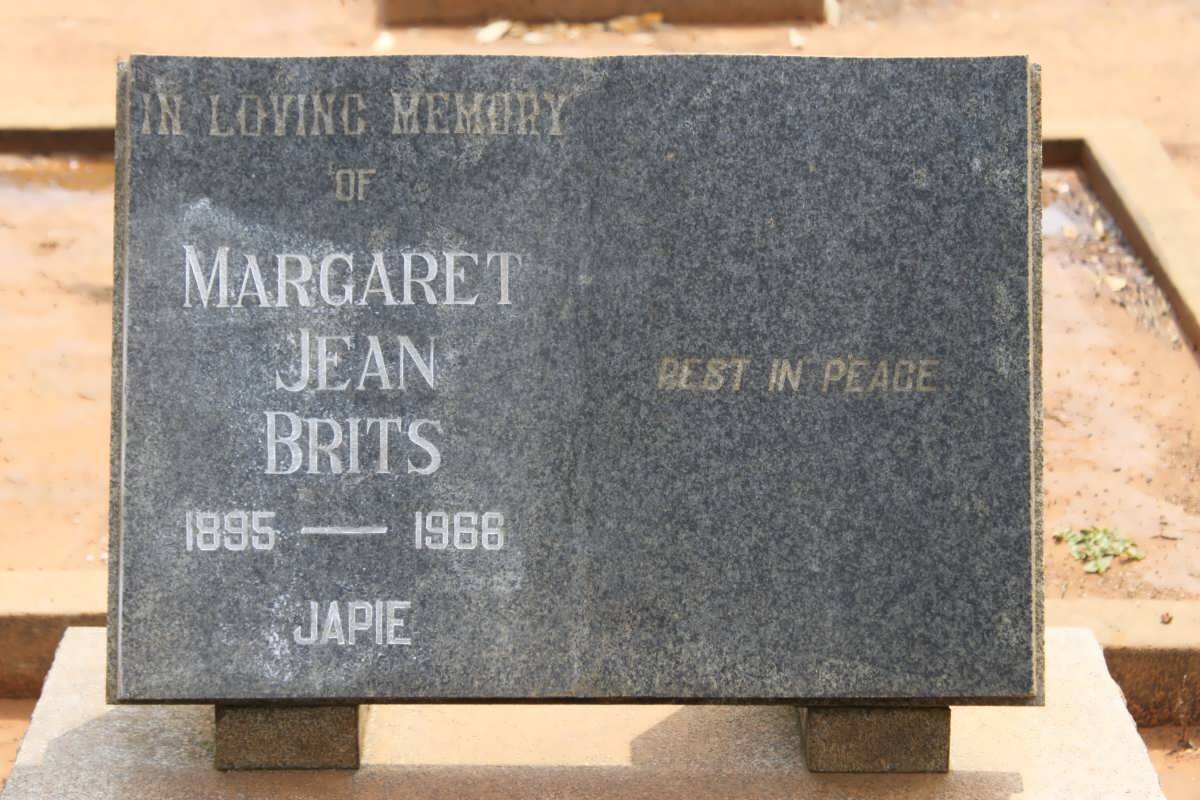 BRITS Margaret Jean 1895-1966