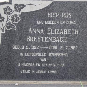 BREYTENBACH Anna Elizabeth 1892-1962