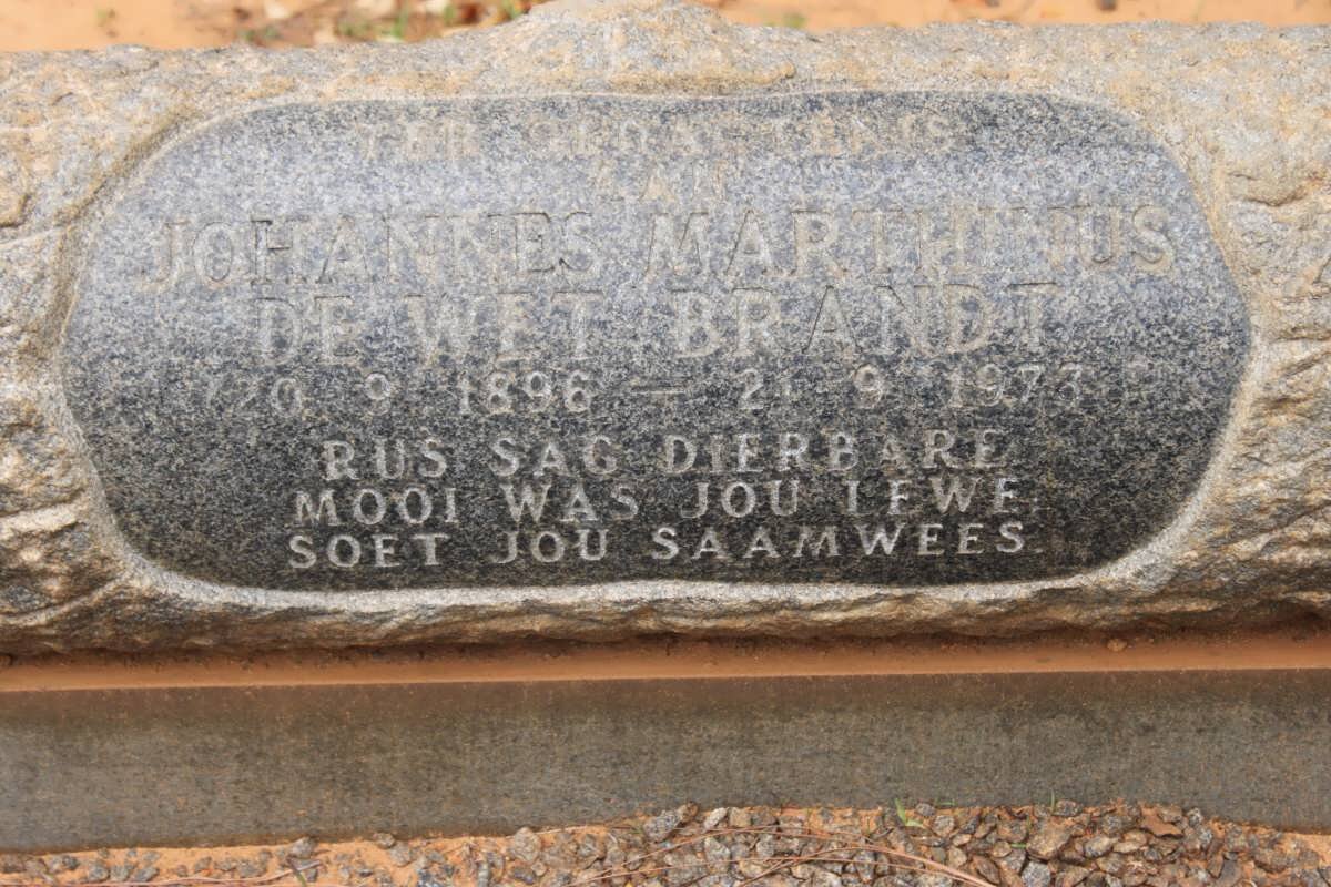 BRANDT Johannes Marthinus de Wet 1896-1973