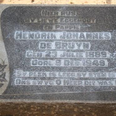 BRUYN Hendrik Johannes, de 1889-1949