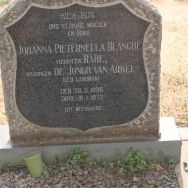 BLANCHÉ Johanna Pieternella, formerly RABE, formerly DE JONGH VAN ARKEL nee LANDMAN 1896-1972