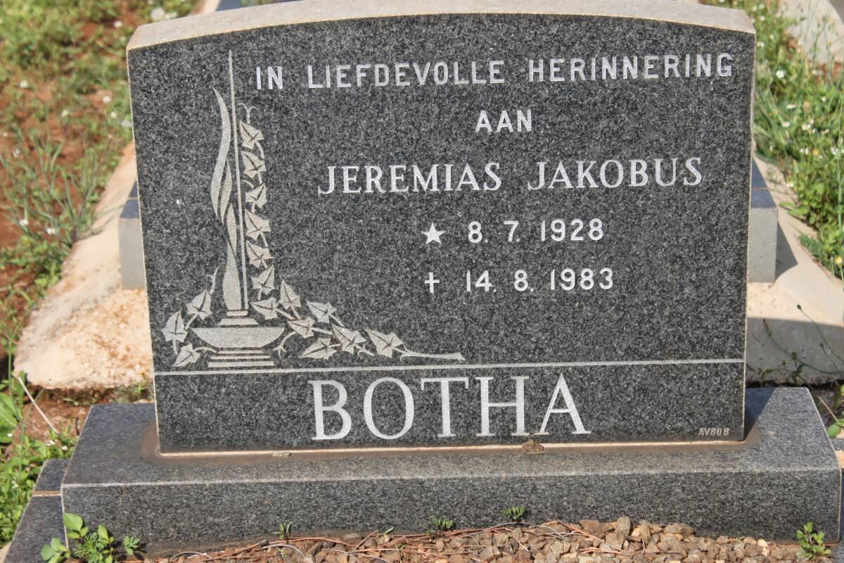 BOTHA Jeremias Jakobus 1928-1983