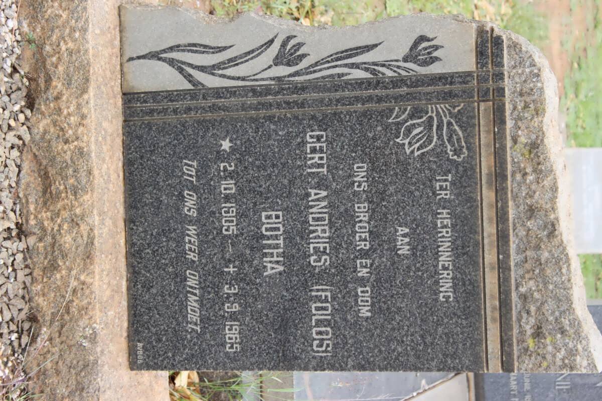 BOTHA Gert Andries 1905-1965