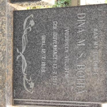 BOTHA Dina M.S. formerly VILJOEN nee DUVENHAGE 1917-1968