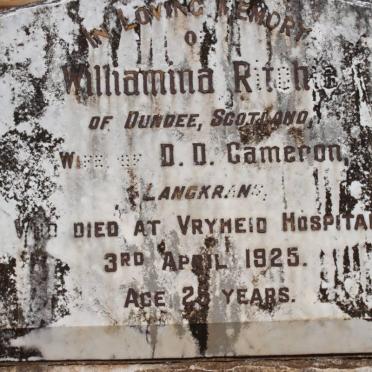 CAMERON Williamina R. -1925