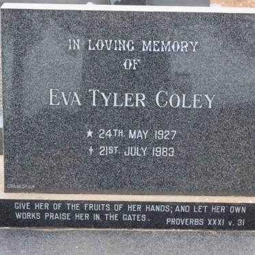 COLEY Eva Tyler 1927-1983