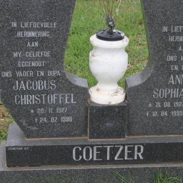 COETZER Jacobus Christoffel 1927-1998 &amp; Anna Sophia 1927-1999