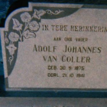 COLLER Adolf Johannes, van 1875-1941