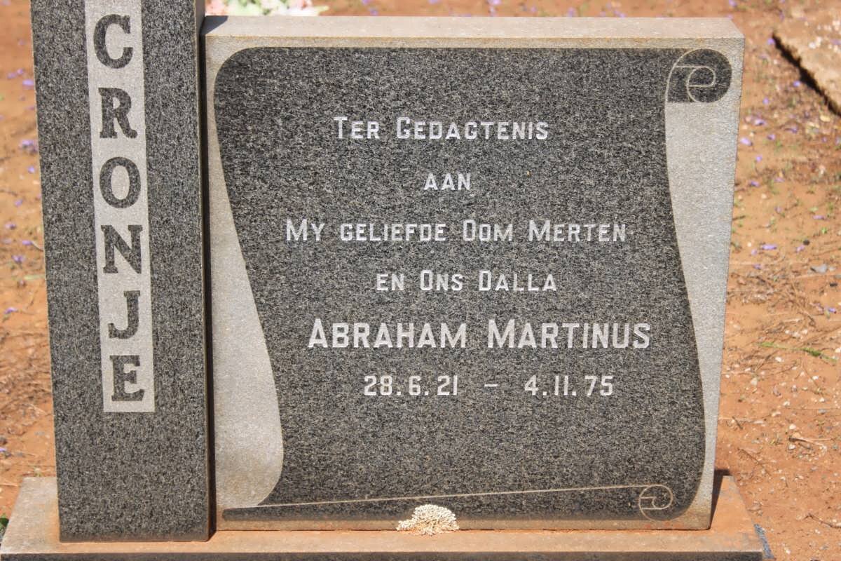 CRONJE Abraham Martinus 1921-1975
