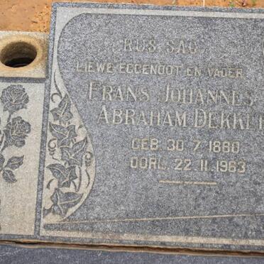 DEKKER Frans Johannes Abraham 1880-1963