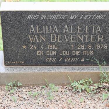 DEVENTER Alida Aletta, van 1910-1978
