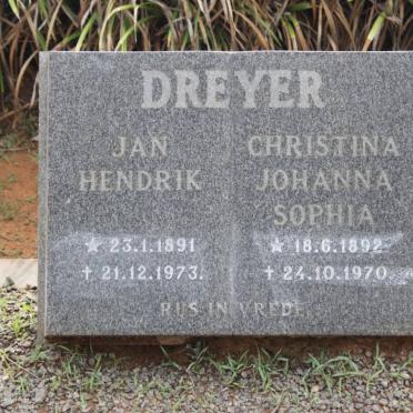 DREYER Jan Hendrik 1891-1973 &amp; Christina Johanna Sophia 1892-1970