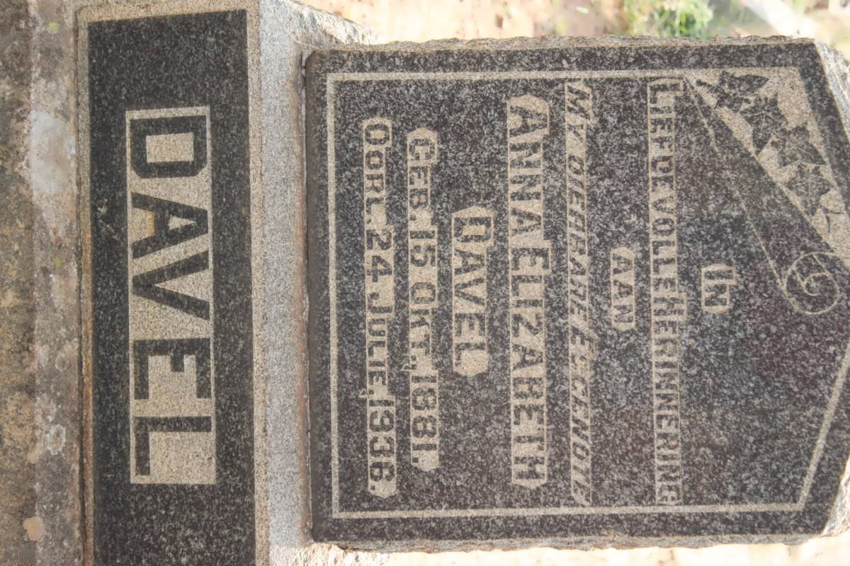 DAVEL Anna Elizabeth 1881-1936