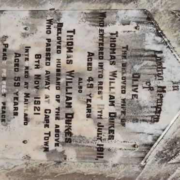 DUKES Thomas William -1921 &amp; Olive -1911