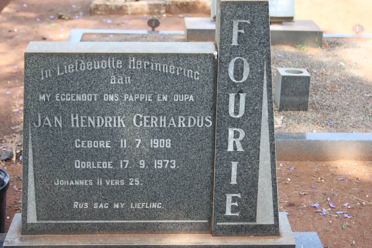 FOURIE Jan Hendrik Gerhardus 1908-1973
