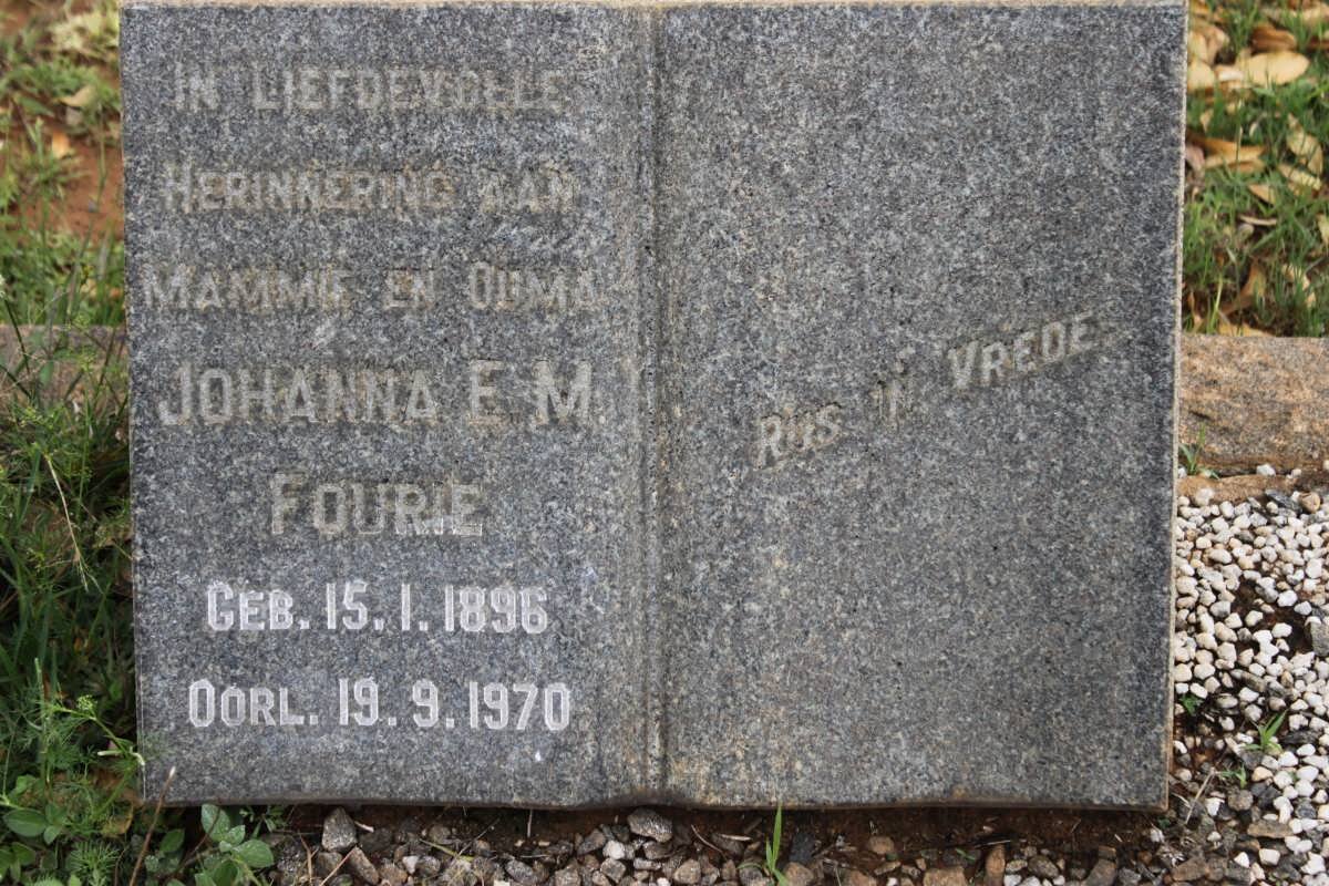 FOURIE Johanna E.M. 1896-1970