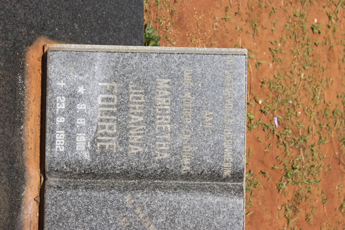 FOURIE Margaretha Johanna 1910-1982