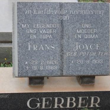 GERBER Frans 1926-1989 &amp; Joyce POTGIETER 1933-