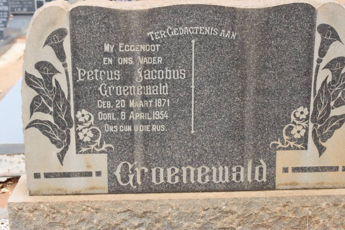 GROENEWALD Petrus Jacobus 1871-1954