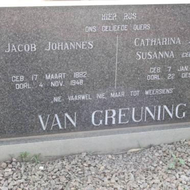 GREUNING Jacob Johannes, van 1882-1948 &amp; Catharina Johanna Susanna DELPORT 1890-1971