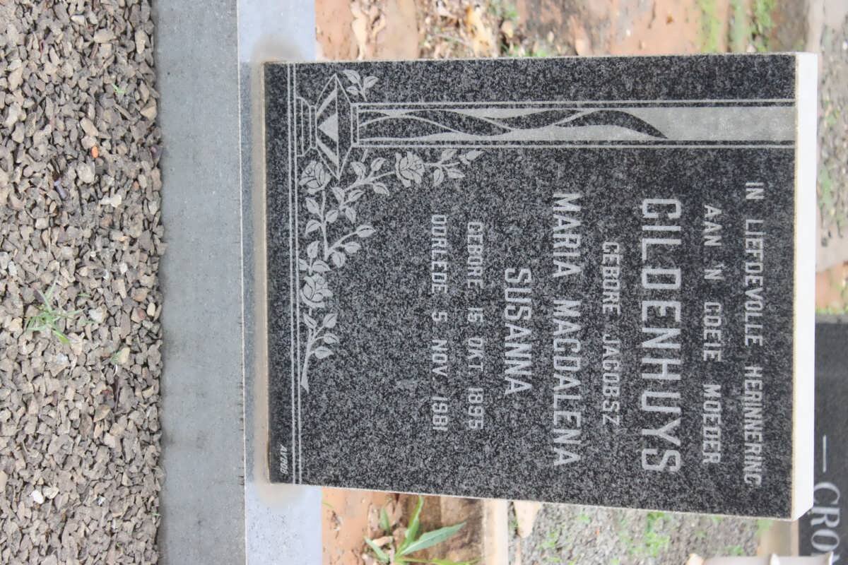 GILDENHUYS Maria Magdalena Susanna nee JACOBSZ 1895-1981