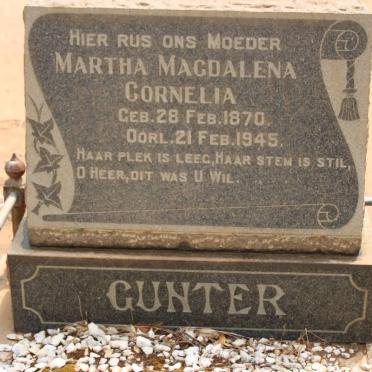 GUNTER Martha Magdalena Cornelia 1870-1945