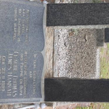 HANNAH Claude Thomas James 1899-1959