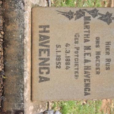 HAVENGA Martha N.E.A. nee POTGIETER 1884-1952