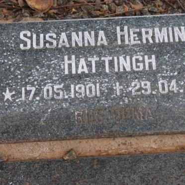 HATTINGH Susanna Hermina 1901-1993