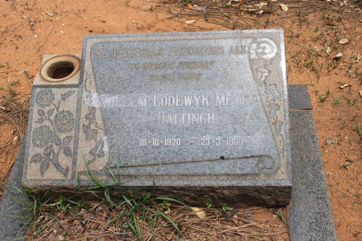 HATTINGH Willem Lodewyk Meyer 1920-1969