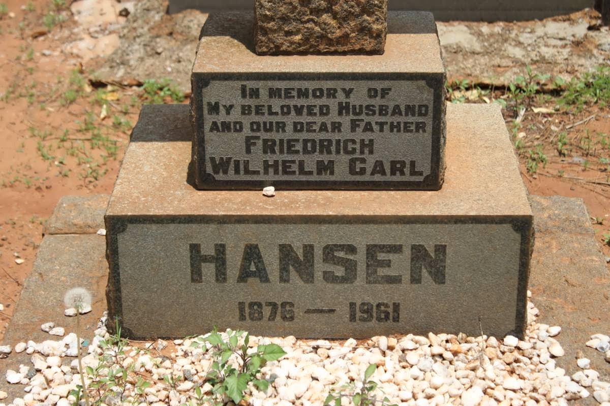 HANSEN Friedrich Wilhelm Carl 1876-1961