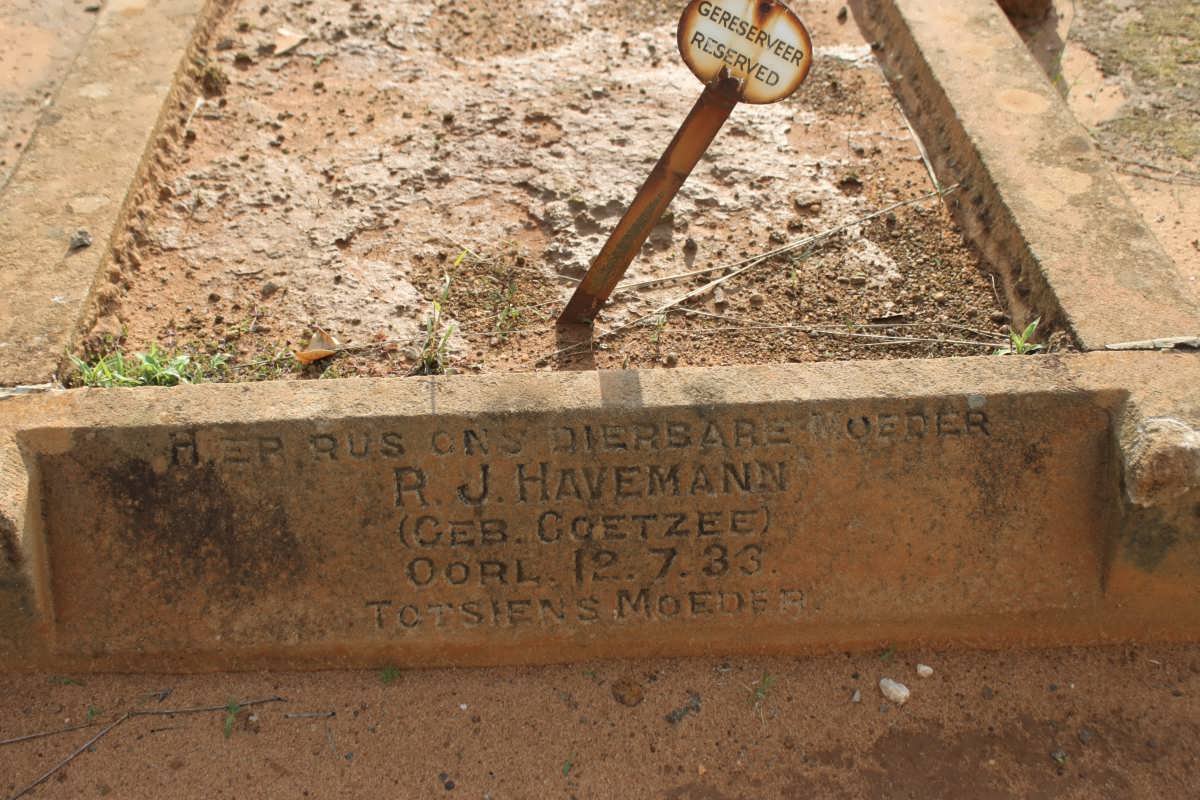 HAVEMANN R.J. nee COETZEE -1933