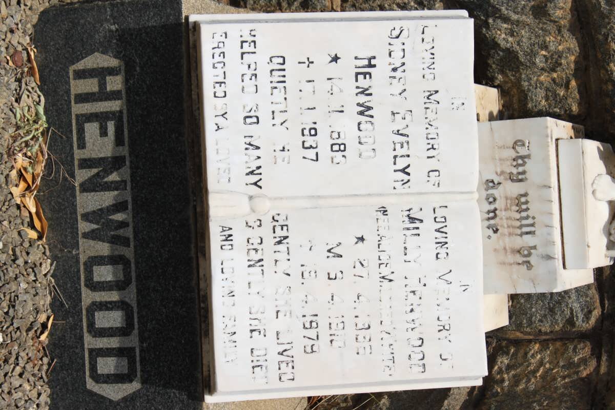 HENWOOD Sidney Evelyn 1883 -1937 &amp; Alice Mildred WYITE 1895-1979